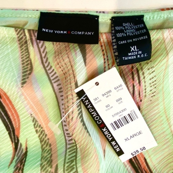 New York & Company Pastel Stripes Midi Pull On Skirt Lined Size XL - Picture 4 of 5